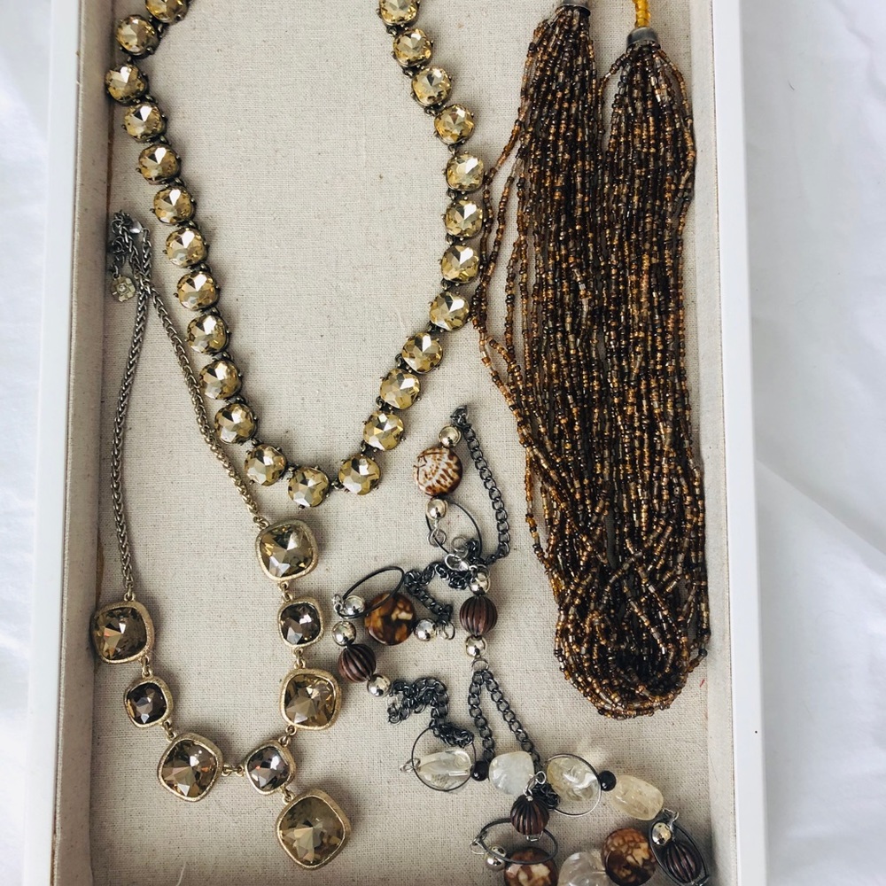 Lot of Brown/Champagne Necklaces